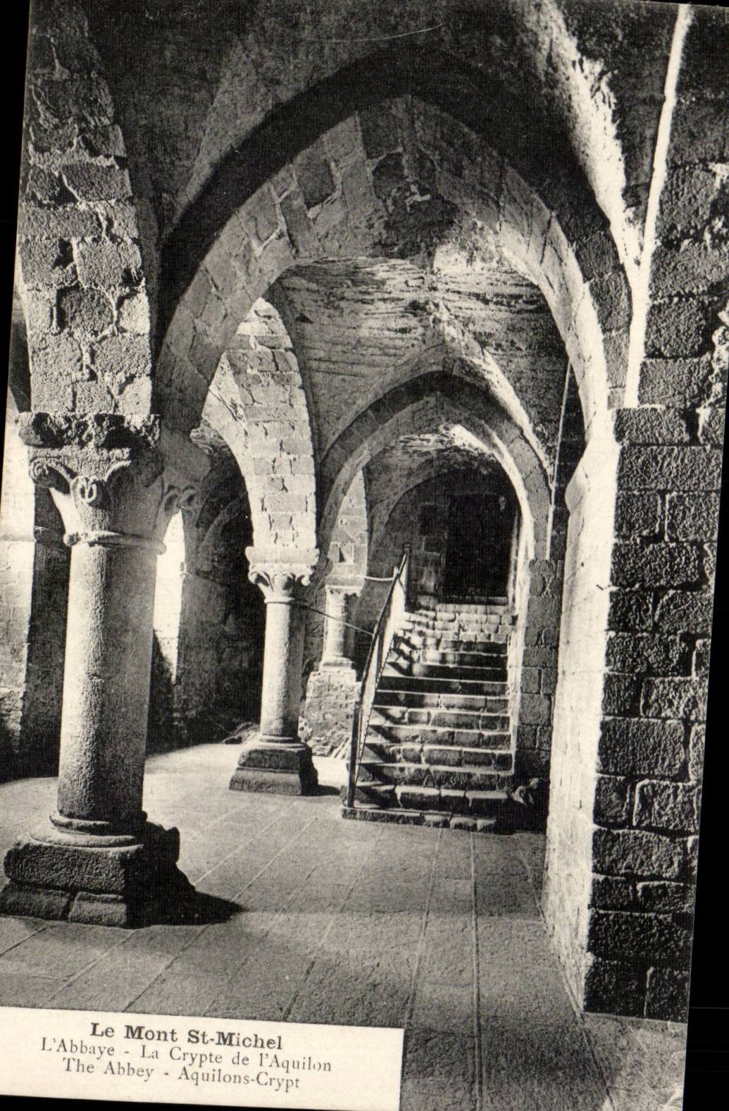 CPA the Mount St Michel the abbey the crypt of the North wind