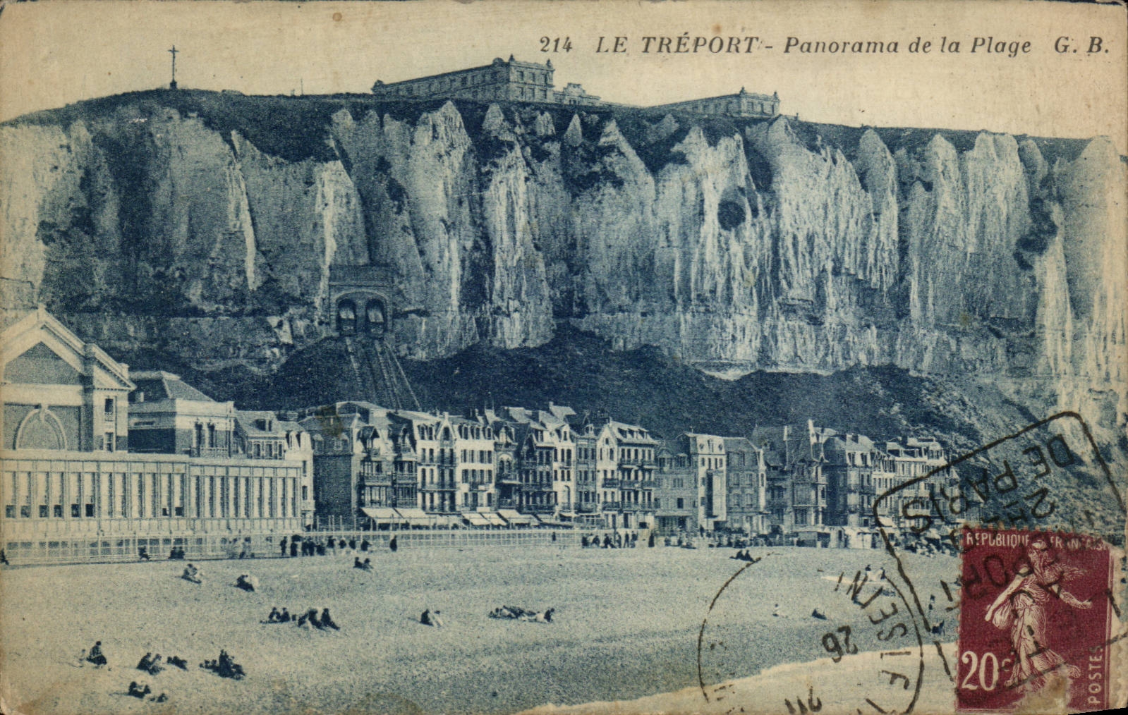 CPA Treport Panorama des Strandes