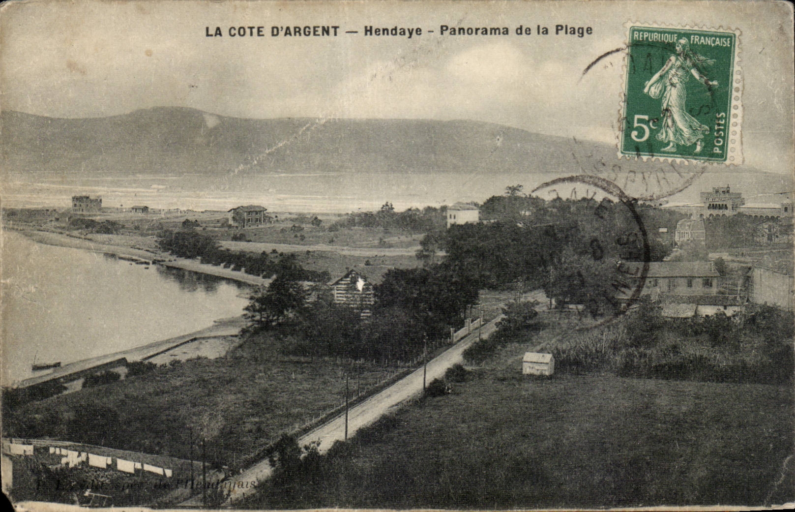 Hendaye CPA Panorama of the beach