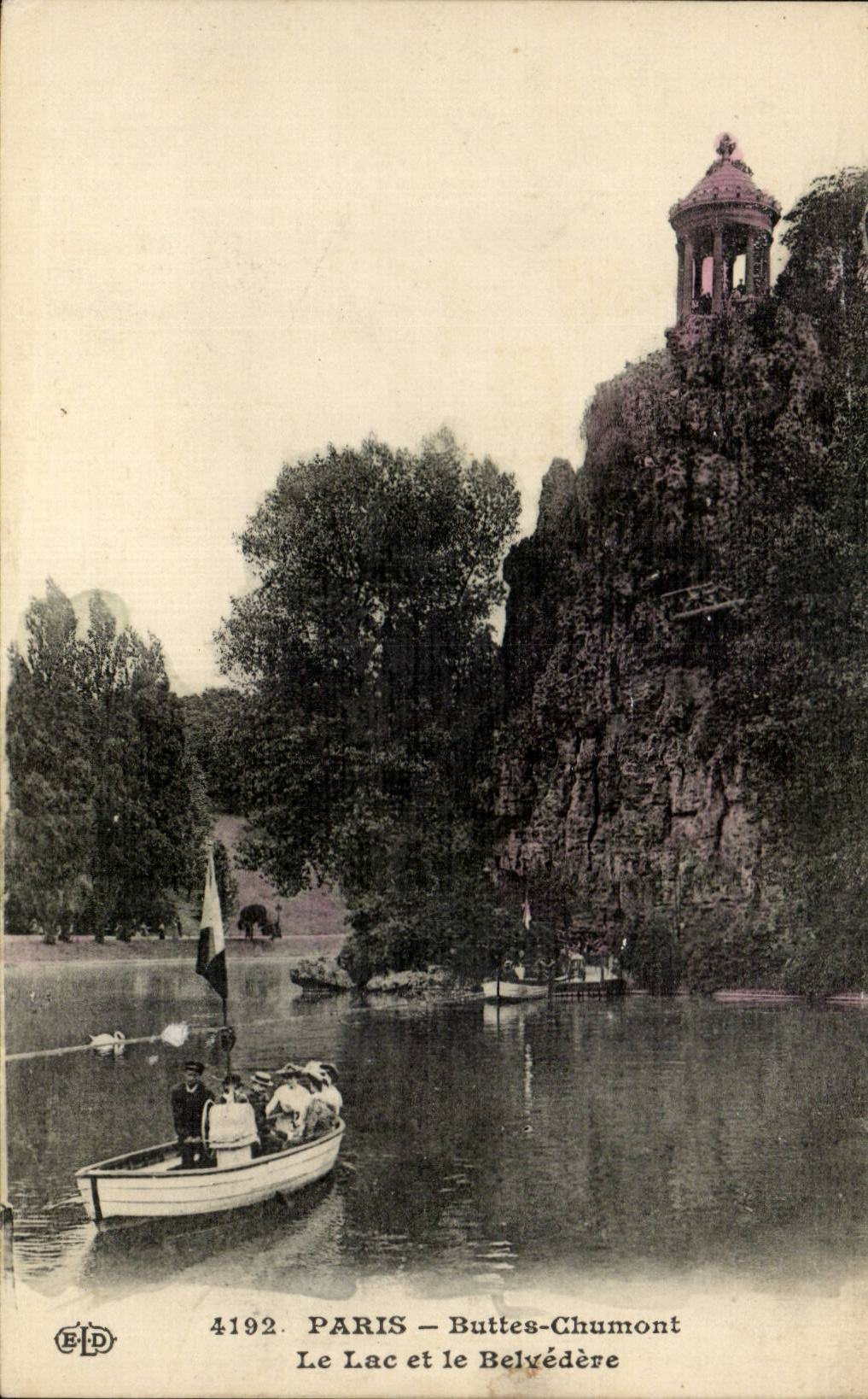 Paris CPA Chaumont Hillocks the Lake and the View-point