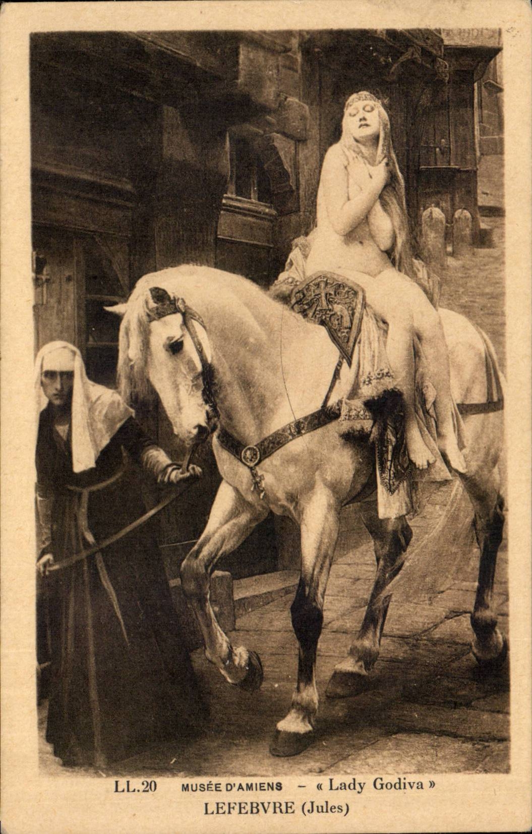 CPA Musee d'Amiens Lady Godiva Lefebvre Cheval Horse