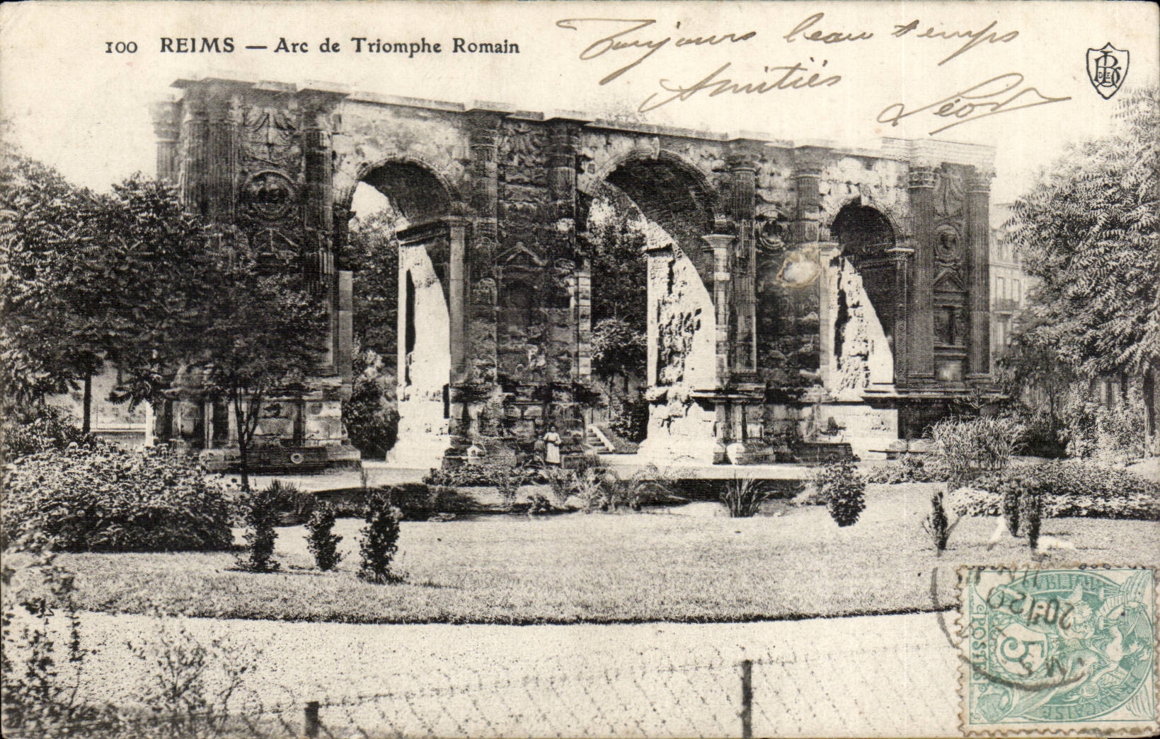 CPA Reims Arc de Triomphe Roman