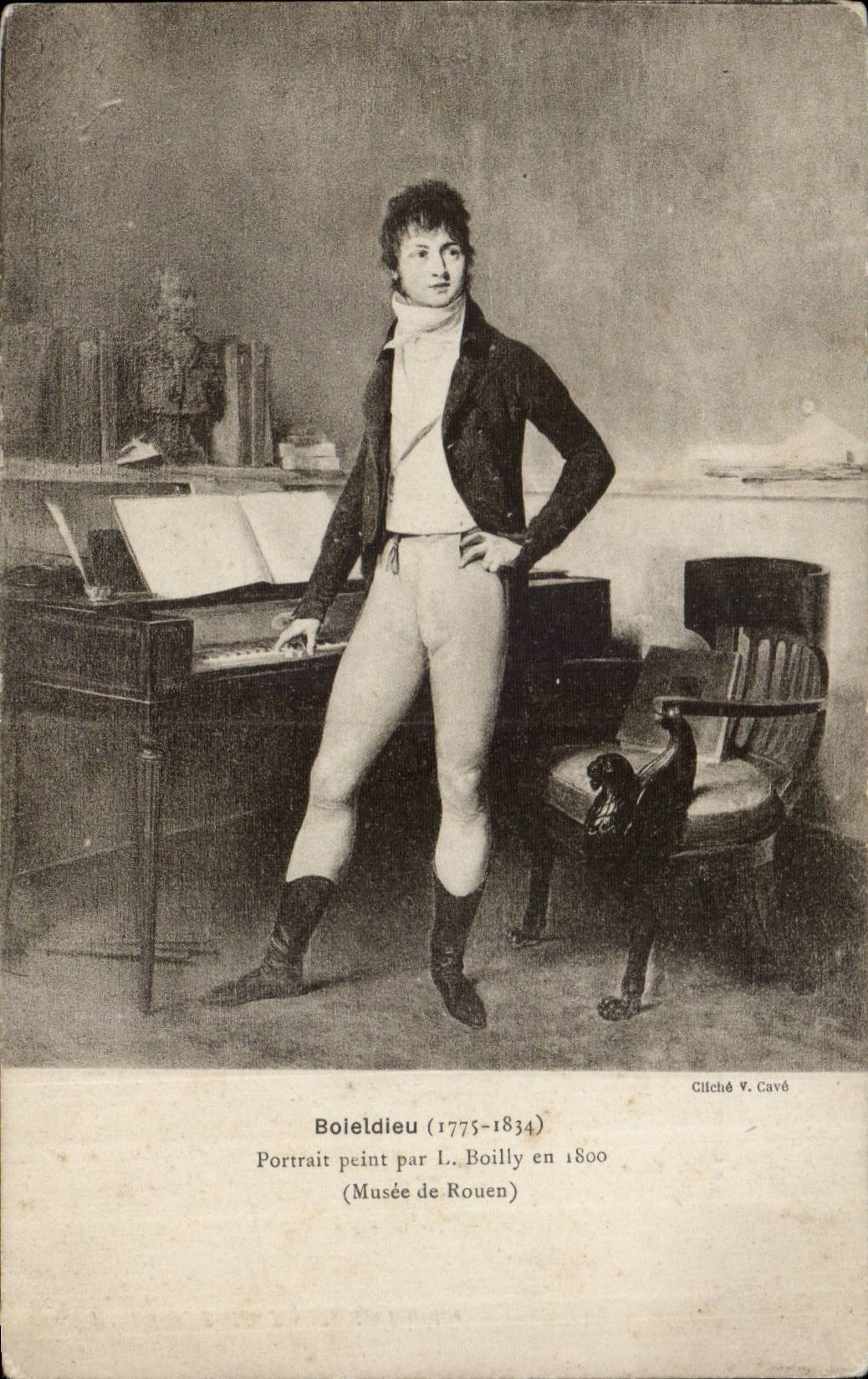 CPA Boieldieu Portrait peint par Boilly en 1800 Musee de Rouen Piano