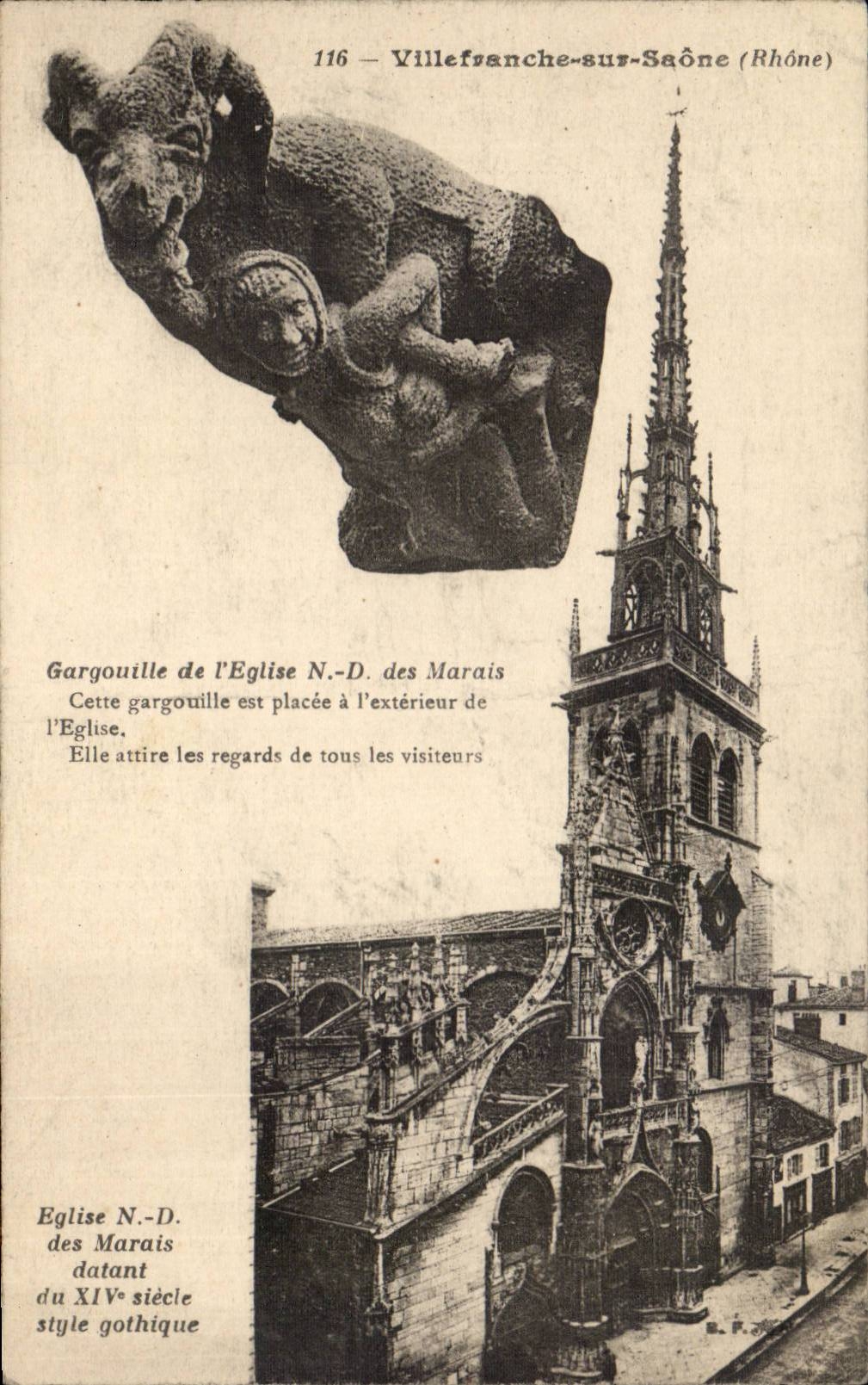 CPA Villefranche on the Saone Waste-gas main of the church ND of the marshes