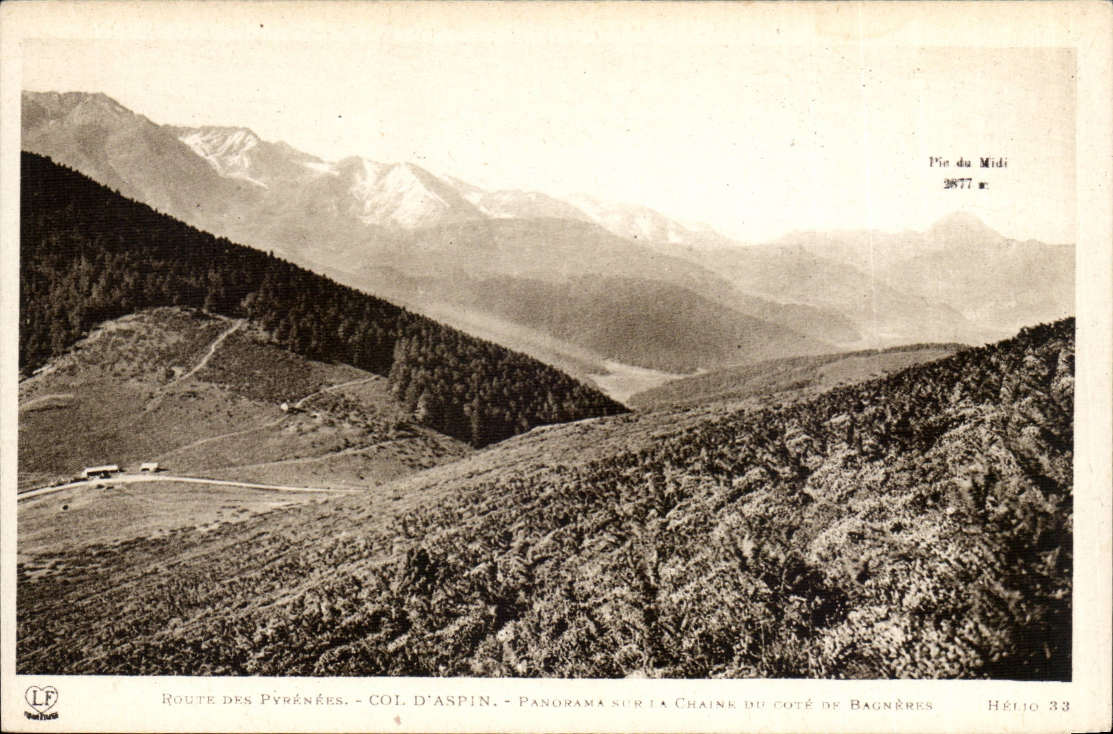 CPA Kragen des Aspin Panoramas der Kette des Masses von Bagneres