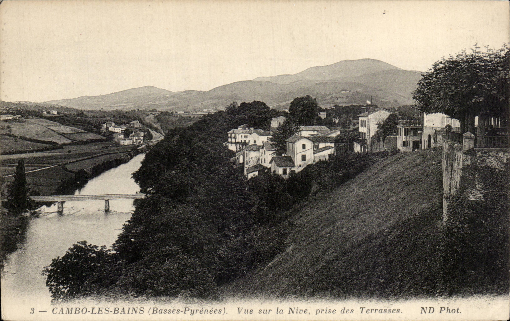 CPA CAmbo les Bains Seen on Nive taken of the terraces