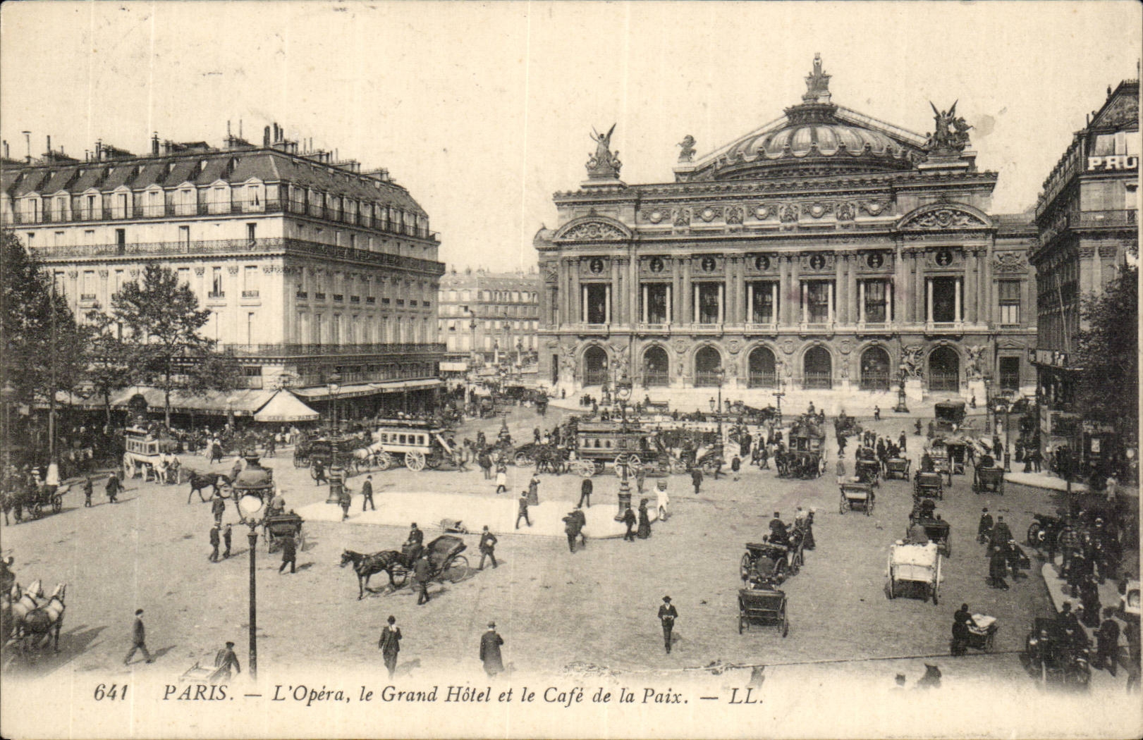 Paris CPA L'Opera le grand hotel et le cafe de la paix
