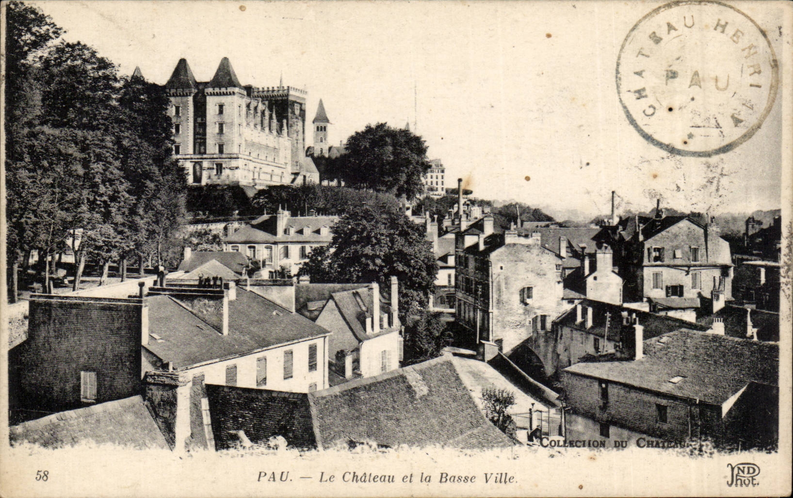 Pau CPA das Schloss und die niedrige Stadt