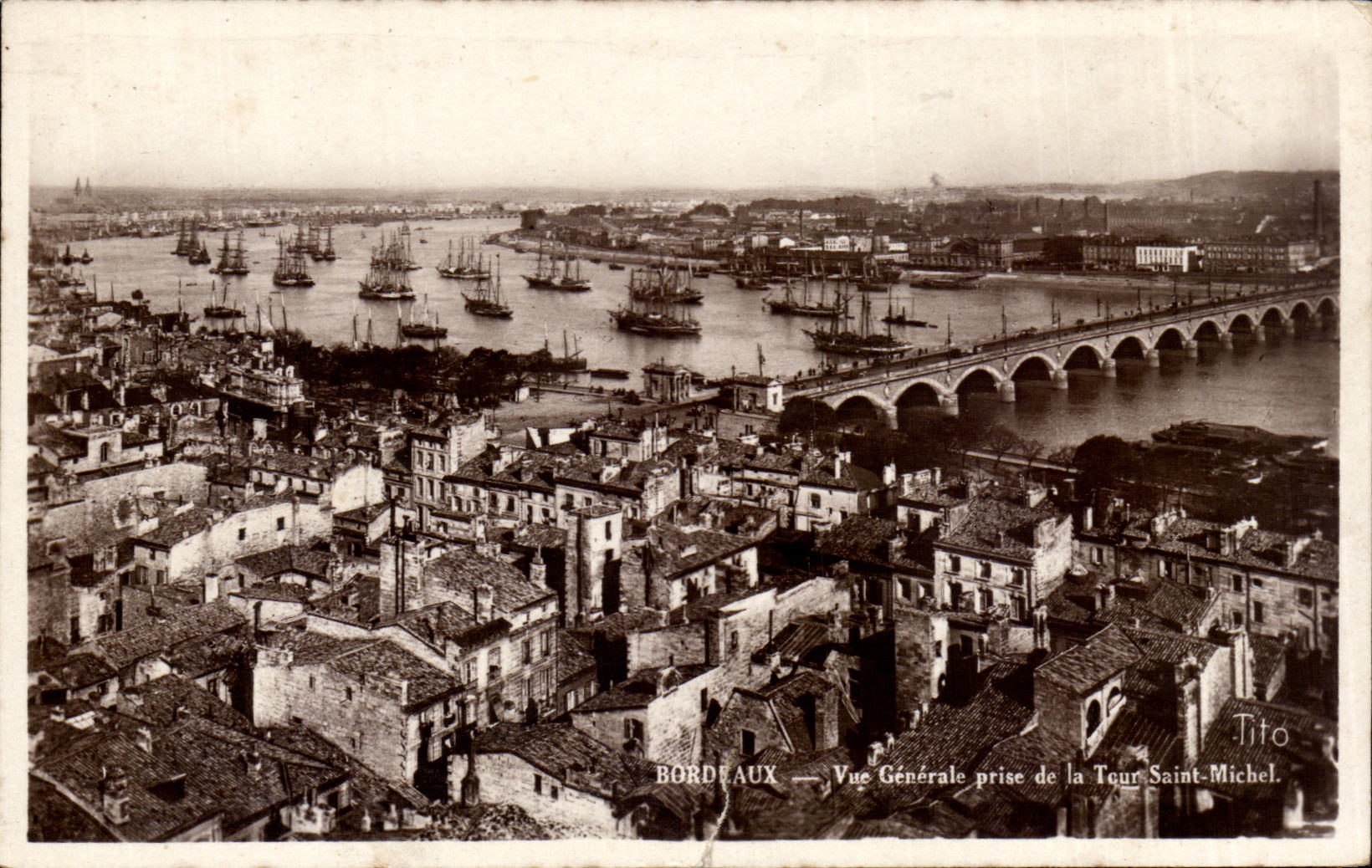 CPA Bordeaux View taken of the Tower Michel Saint