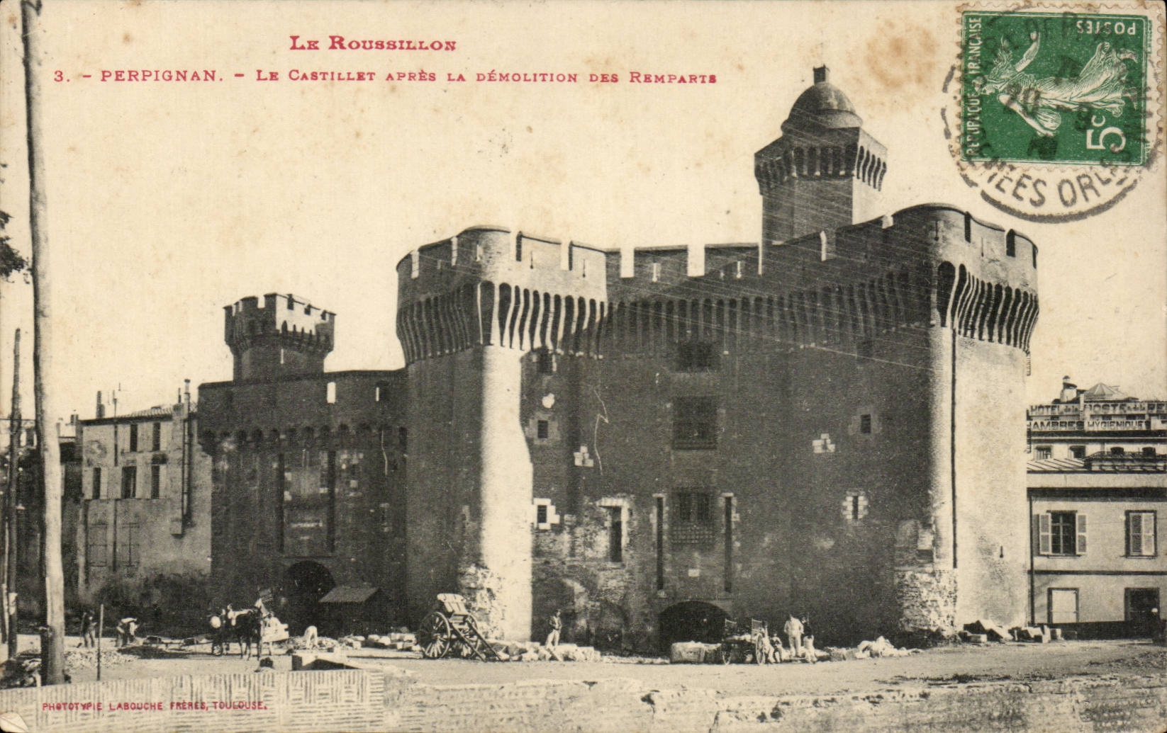 CPA Perpignan Le Castillet apres la demolition des remparts