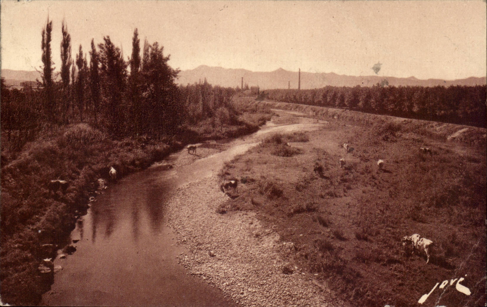 CPA Tarbes the valley of Adour and the chain of the Pyrenees