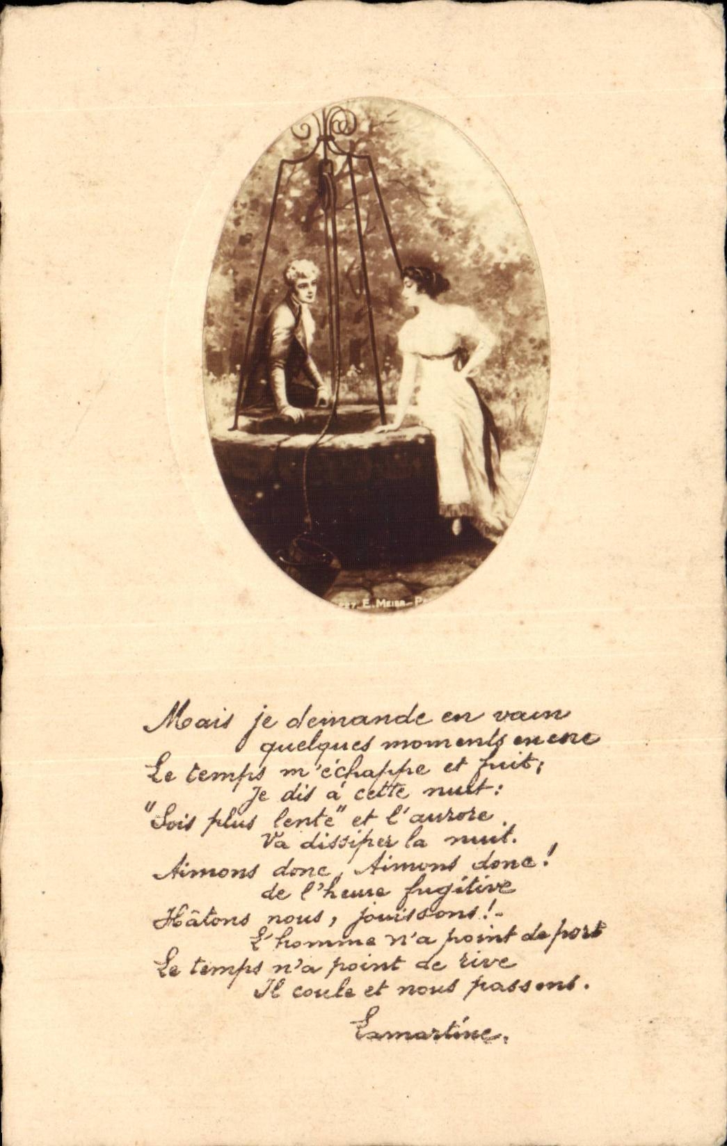 CPA Fantasy Woman Lamartine poem