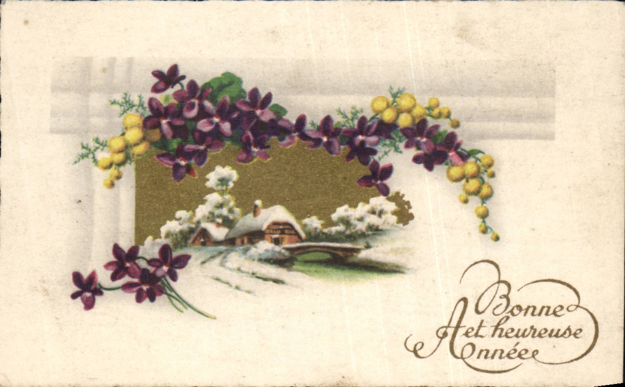 CPA Fantasy Happy New Year Flowers