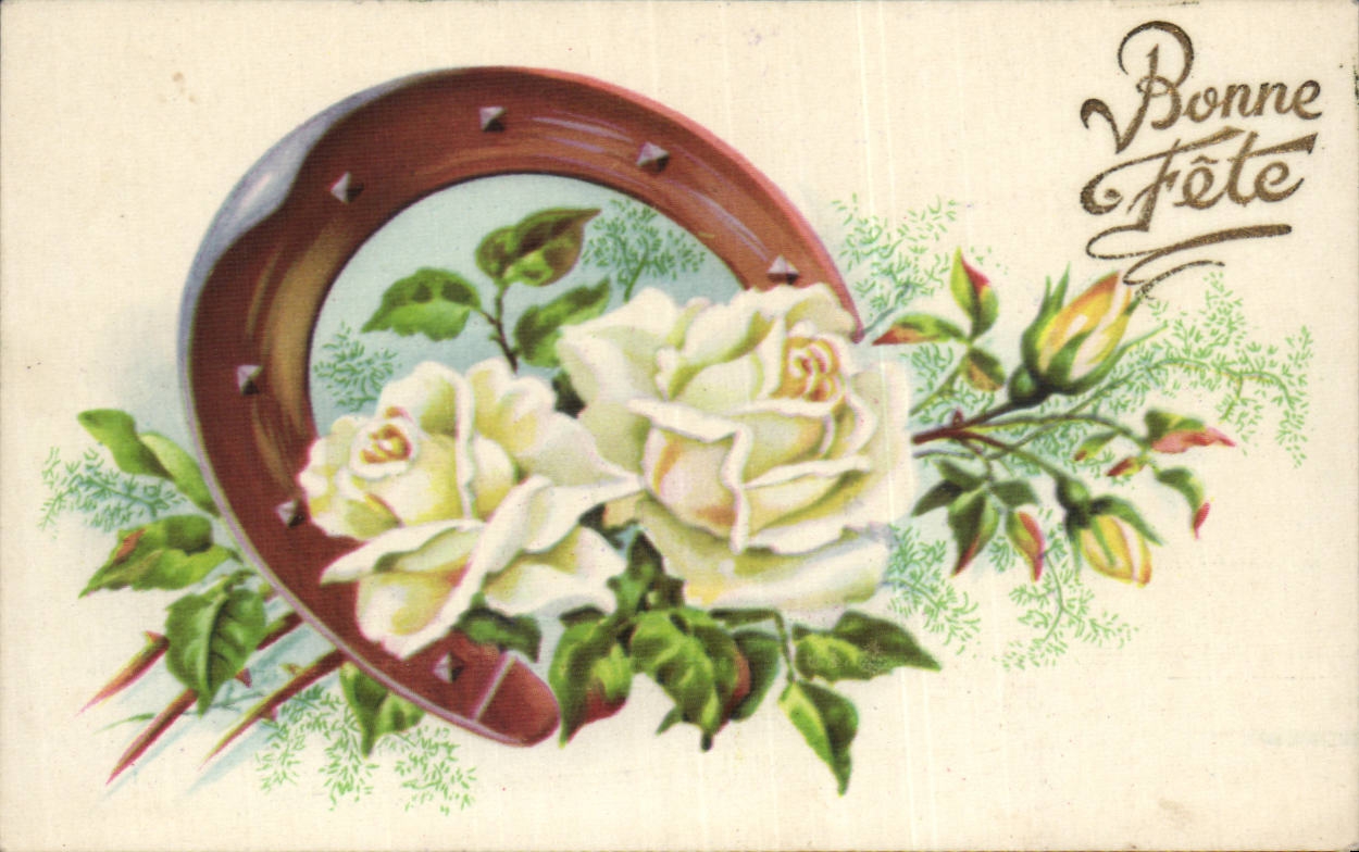 CPA gute Phantasie feiert Hufeisenrosen