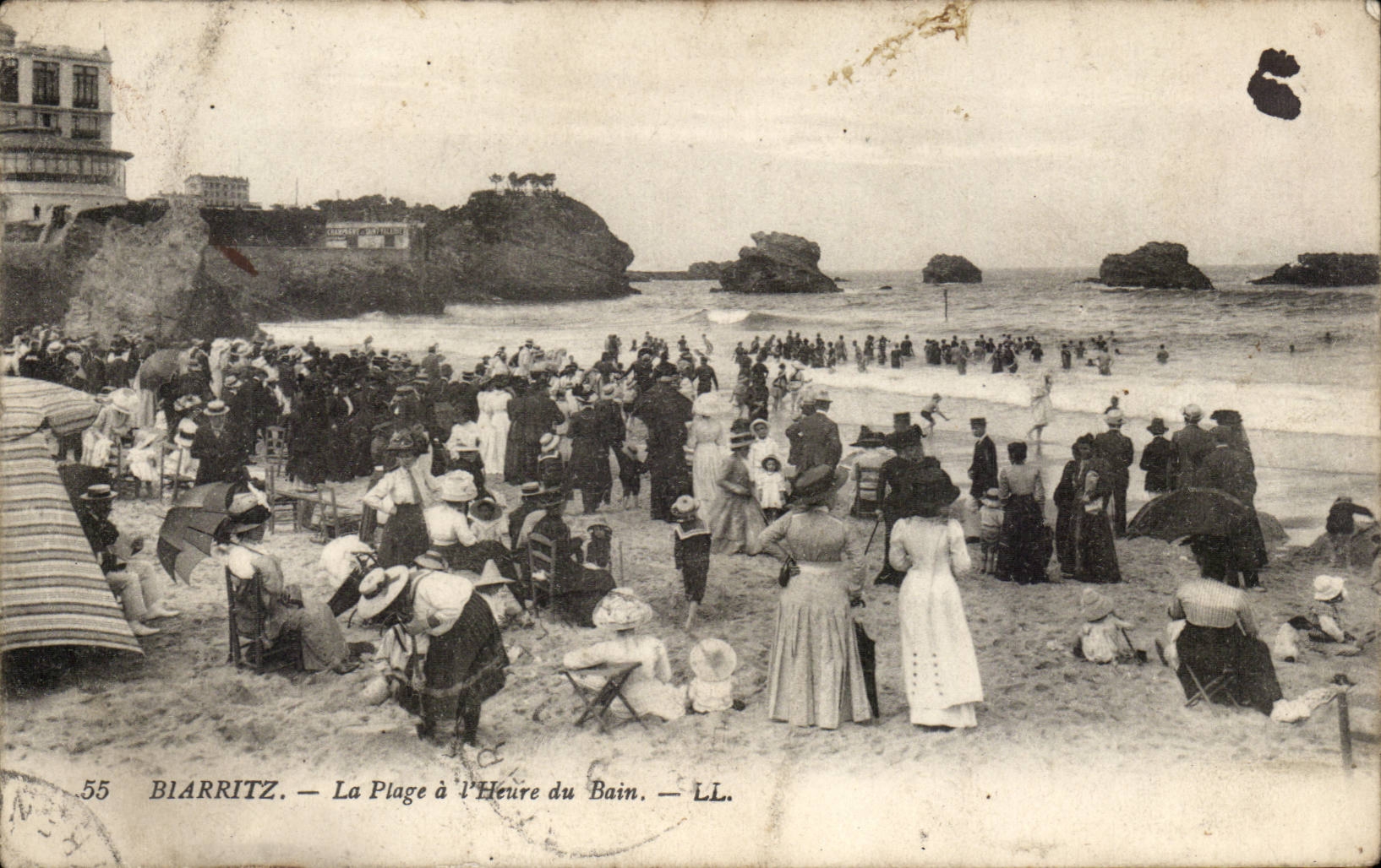 CPA Biarritz La plage a l'heure du bain