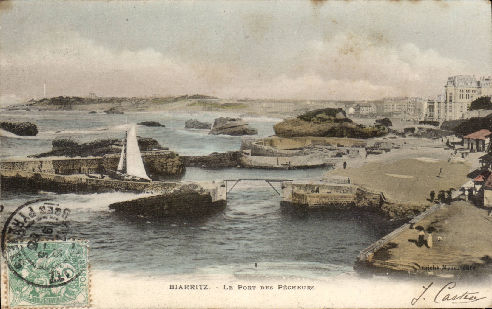 CPA Biarritz le pont des pecheurs