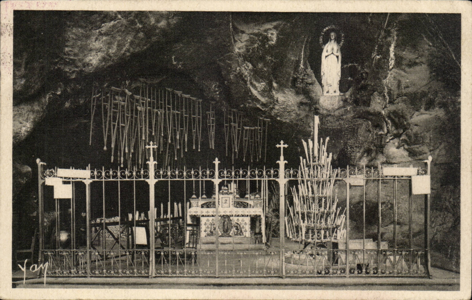 CPA Lourdes the miraculous cave