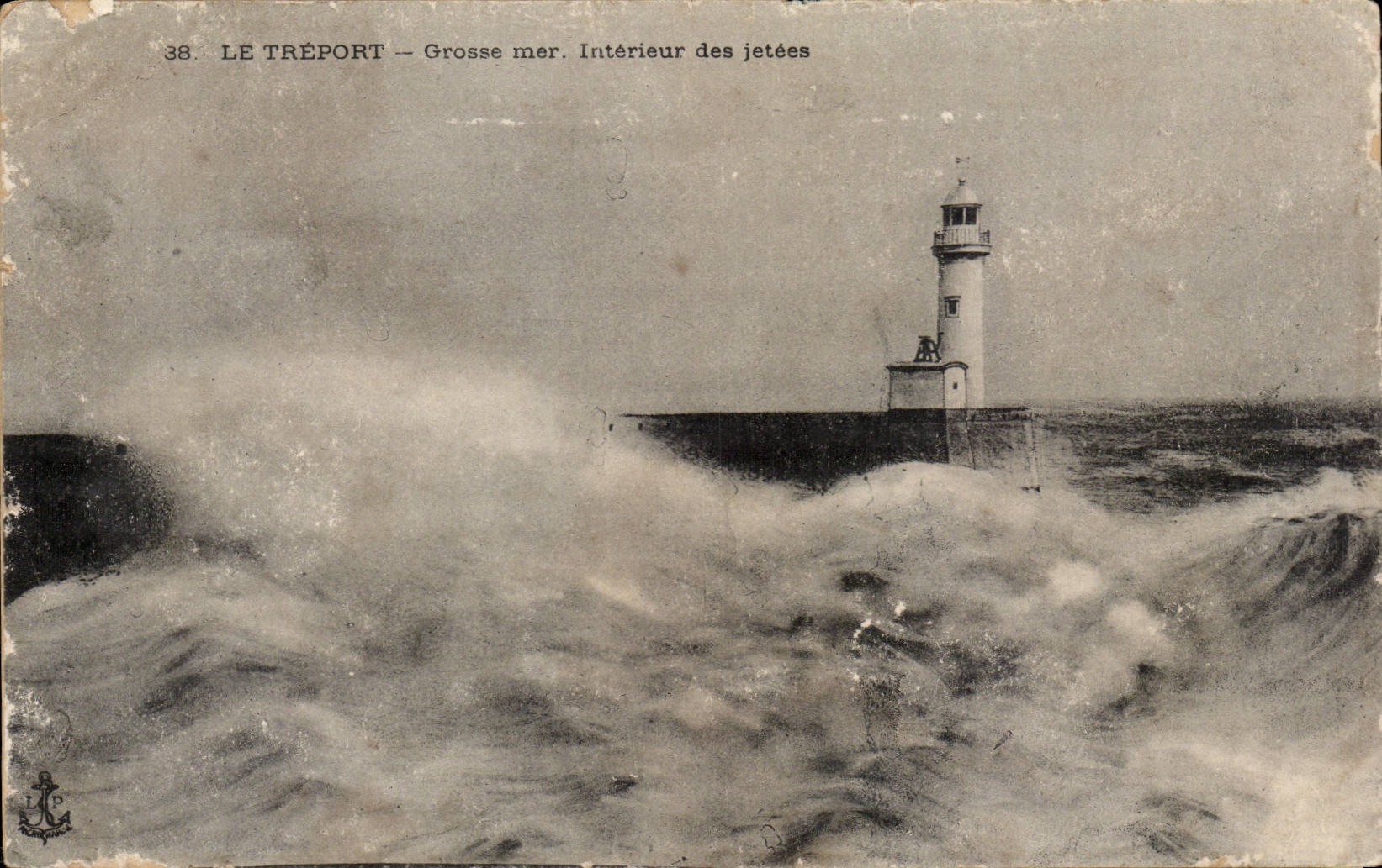 CPA Treport schweres Meerinnenraum der Leuchtturmpiers