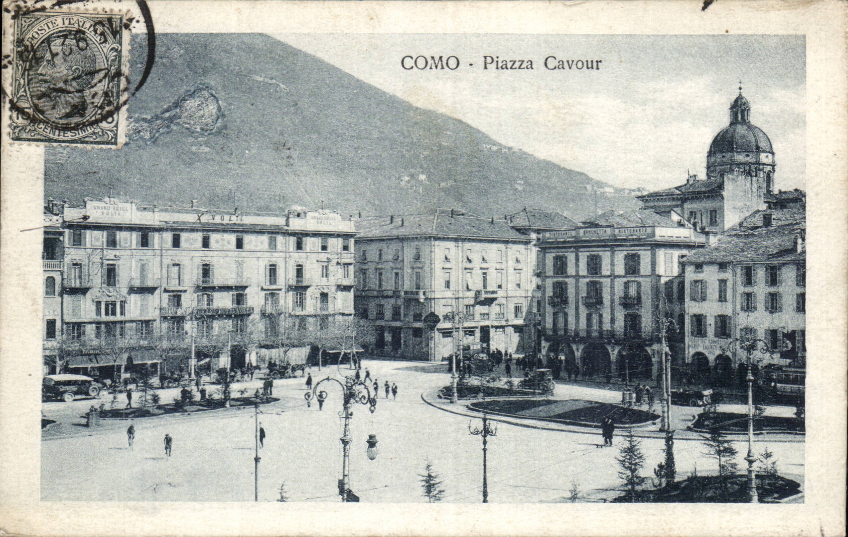 CPA Italien Italien Como Marktplatz Cavour