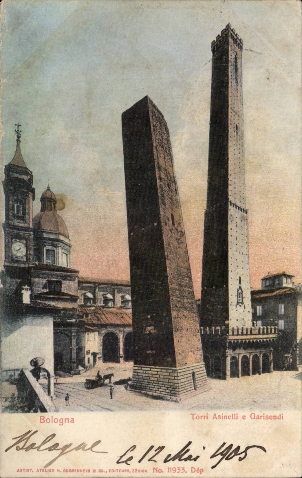 CPA Italien Italien Bologna Torri asinelli E Garisendi