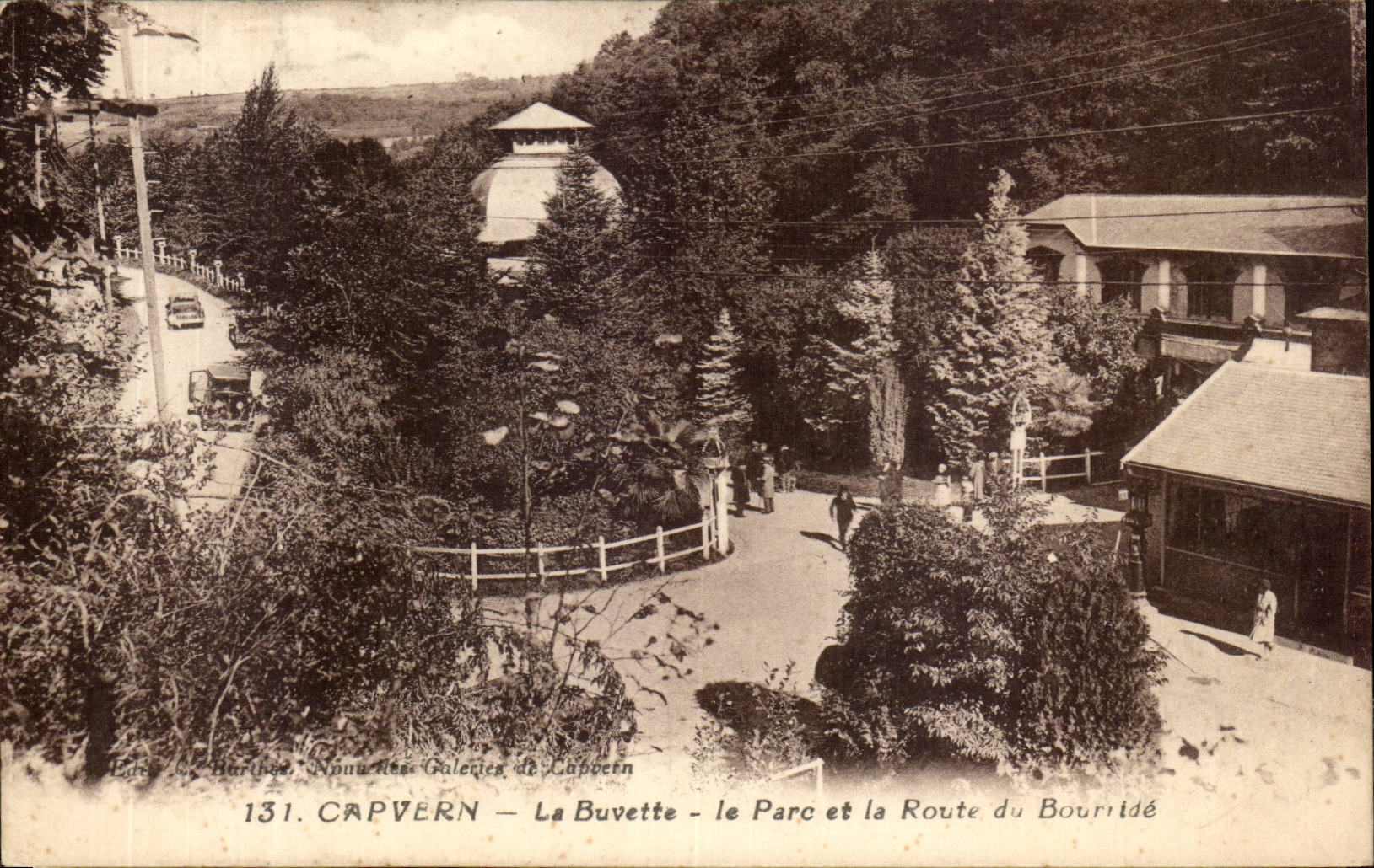 CPA Capvern der Erfrischungsstab der Park und die Strasse von Bourride