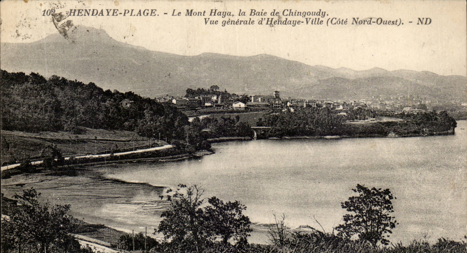 CPA Hendaye Beach the Haya Mount the bay of Chingoudy View of Hendaye city