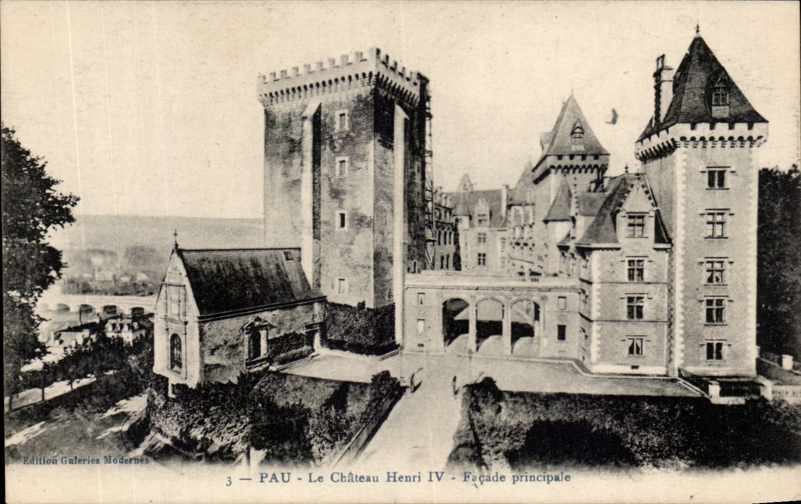 CPA Pau die Direktion Front Schloss Henri-IV