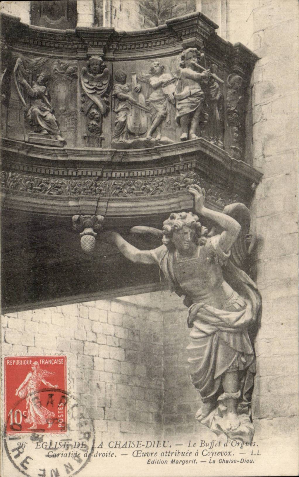 CPA Eglise of the Chair God the organ case Cariatide of right-hand side Oeuvre attribuee has Coysevox