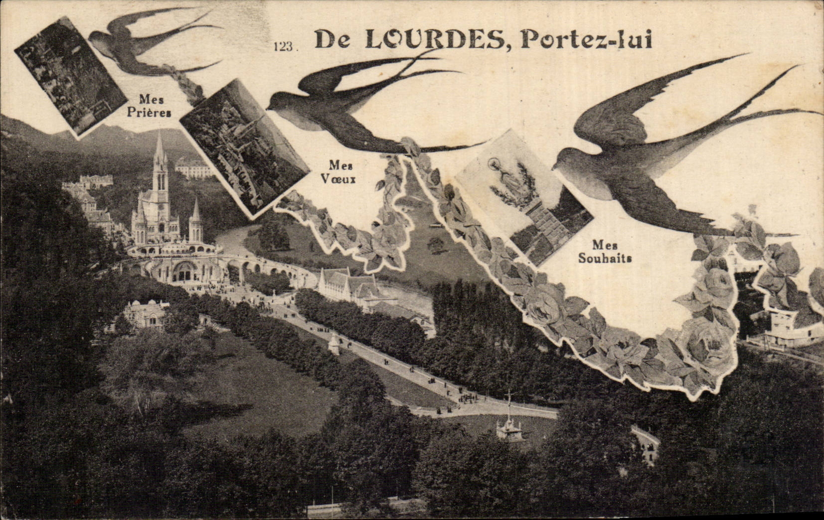 CPA Of Lourdes Carry to him Hirondelles