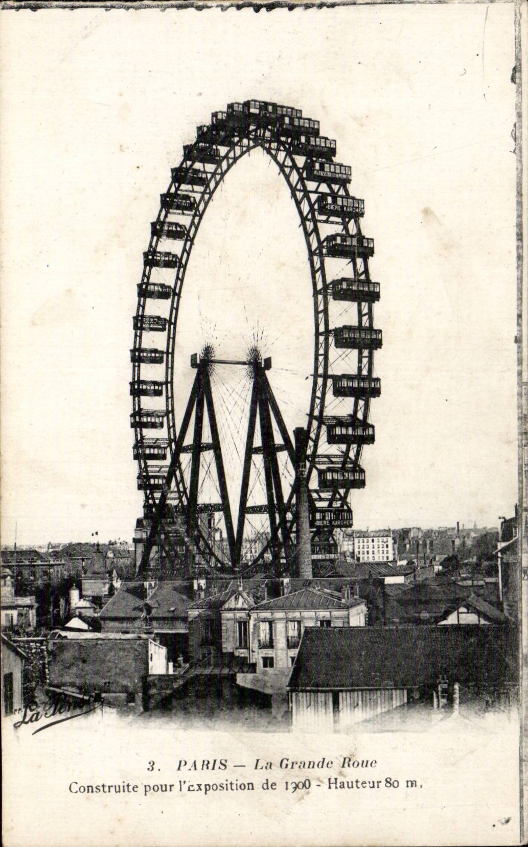 CPA Paris the large wheel Built for the exposure of 1900