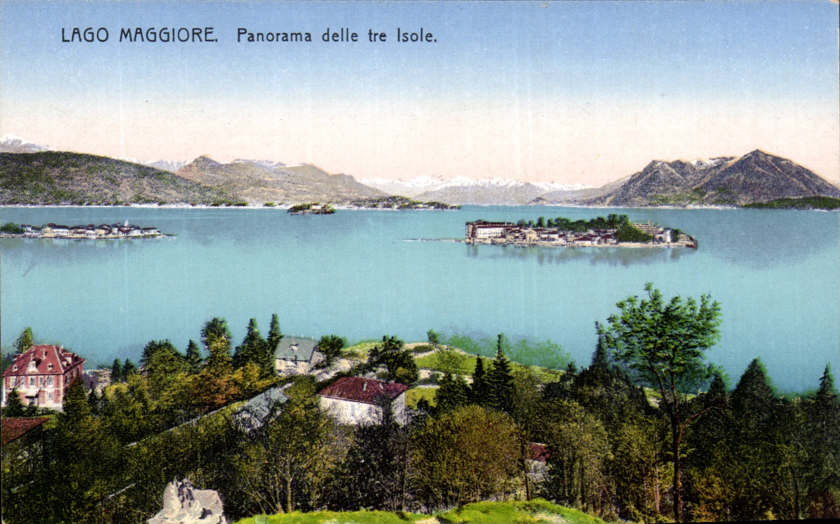 Panorama tre CPA delle Italien-Italien Lago Maggiore isoliert