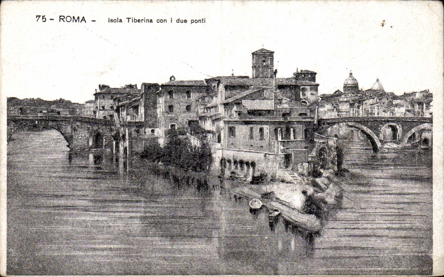 CPA Italy italia Roma Insulated Tiberina idiot I due ponti