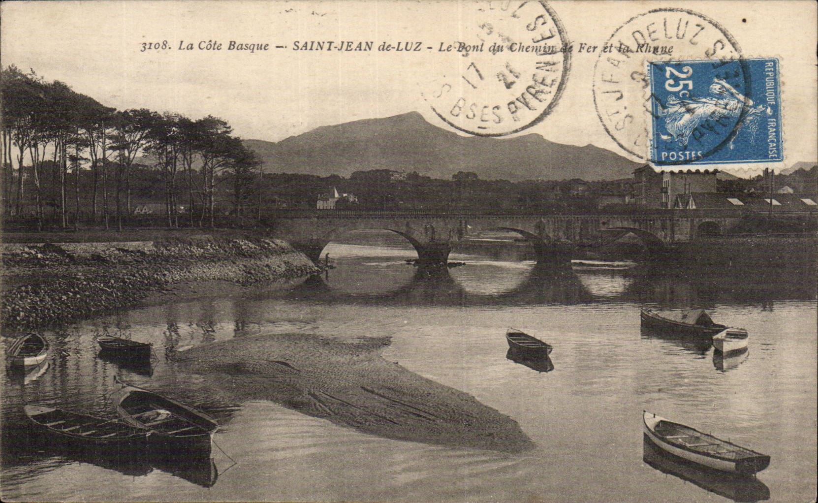 CPA Saint Jean de Luz Le pont du chemin de fer et le Rhone