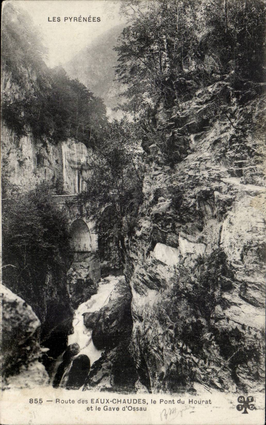 CPA Road of Good Water the bridge of Hourat and the gave of Ossau