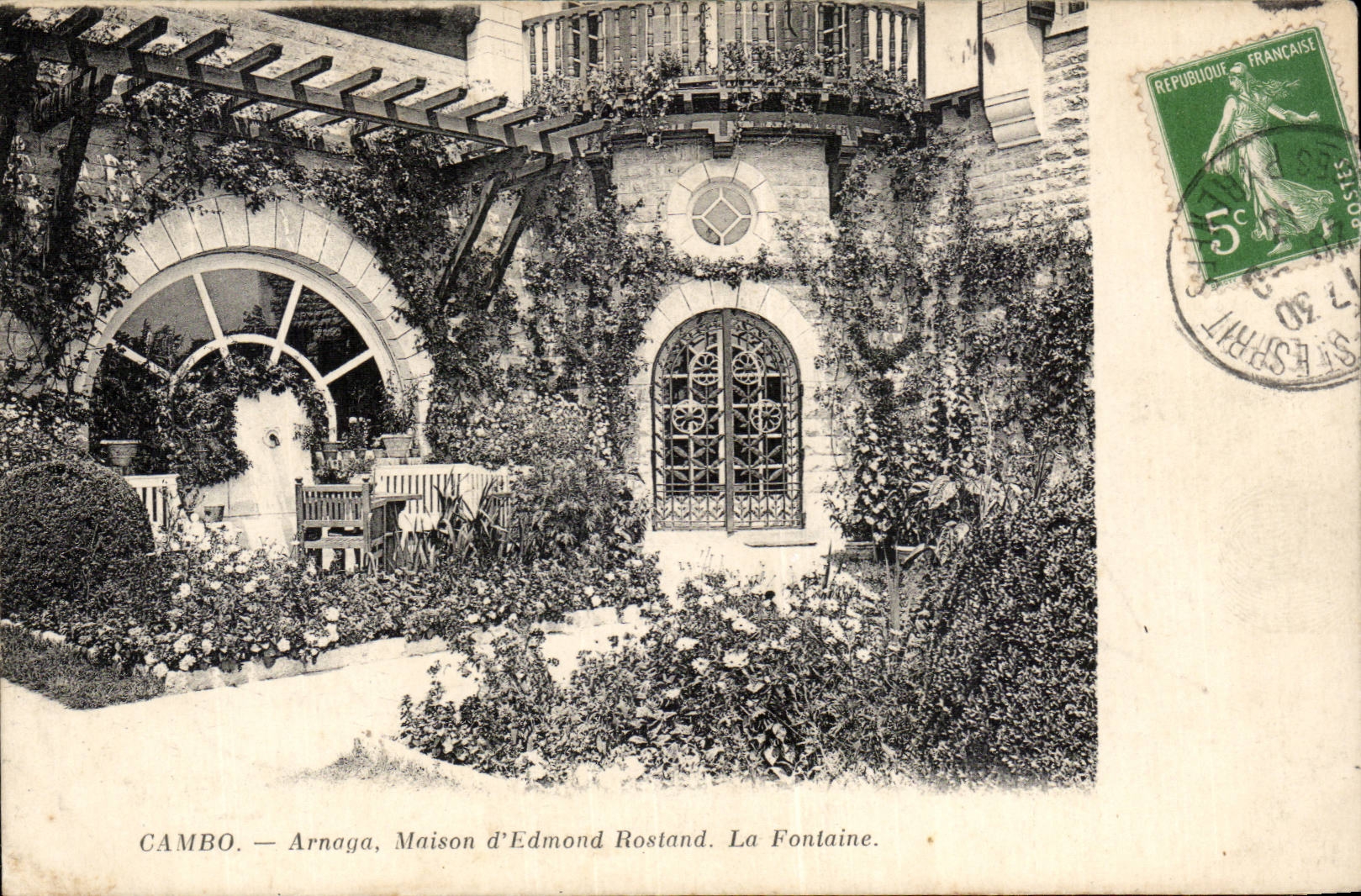 CPA CAmbo Arraga House of Edmond Rostand the fountain
