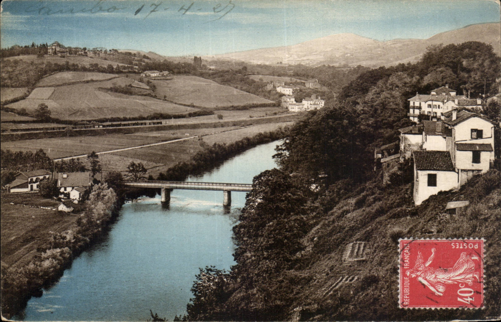CPA Cambo les Bains Bridge of the station and Bassebourre