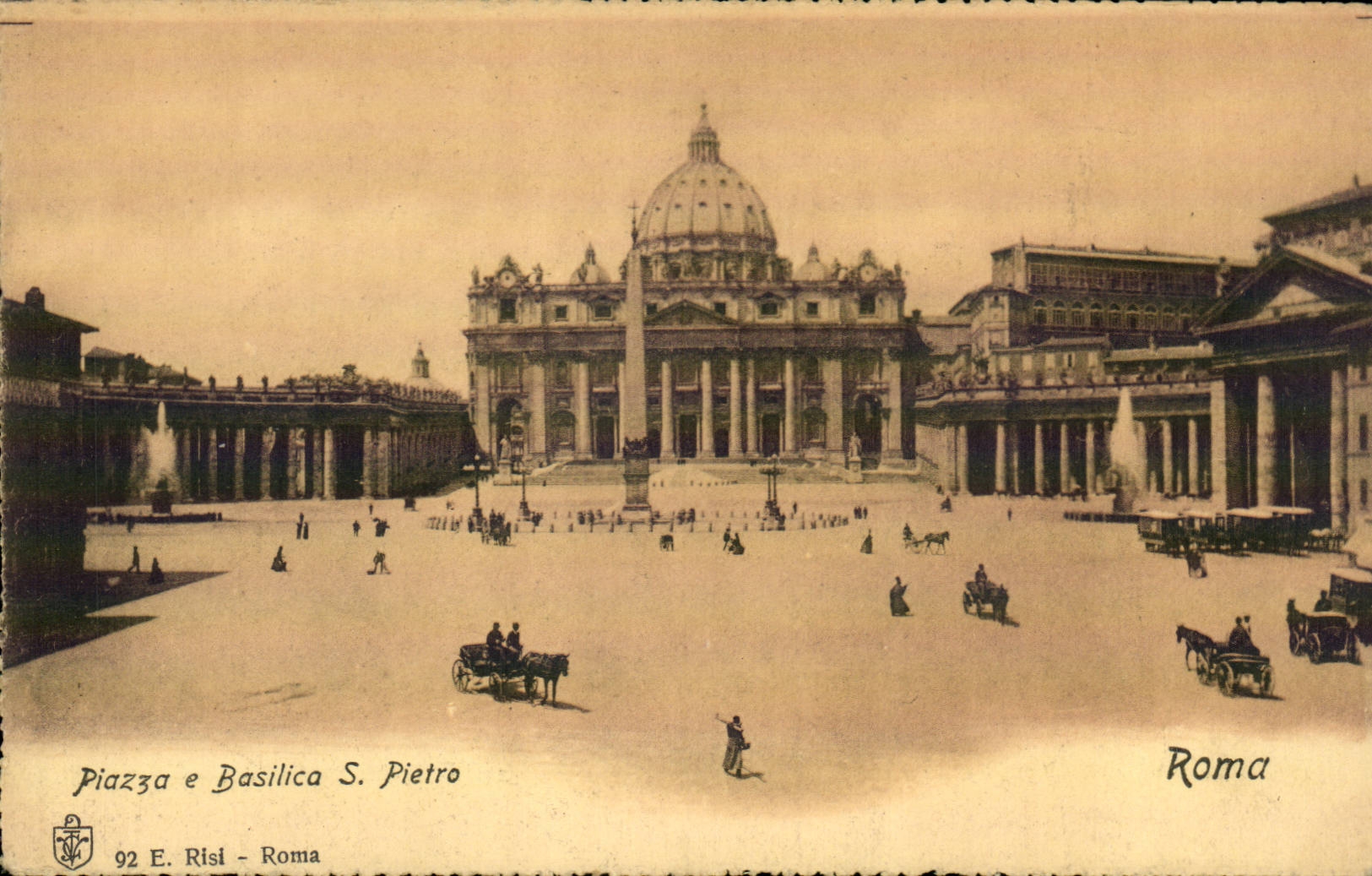CPA Italy Italia Roma Piazza E basilica S Pietro