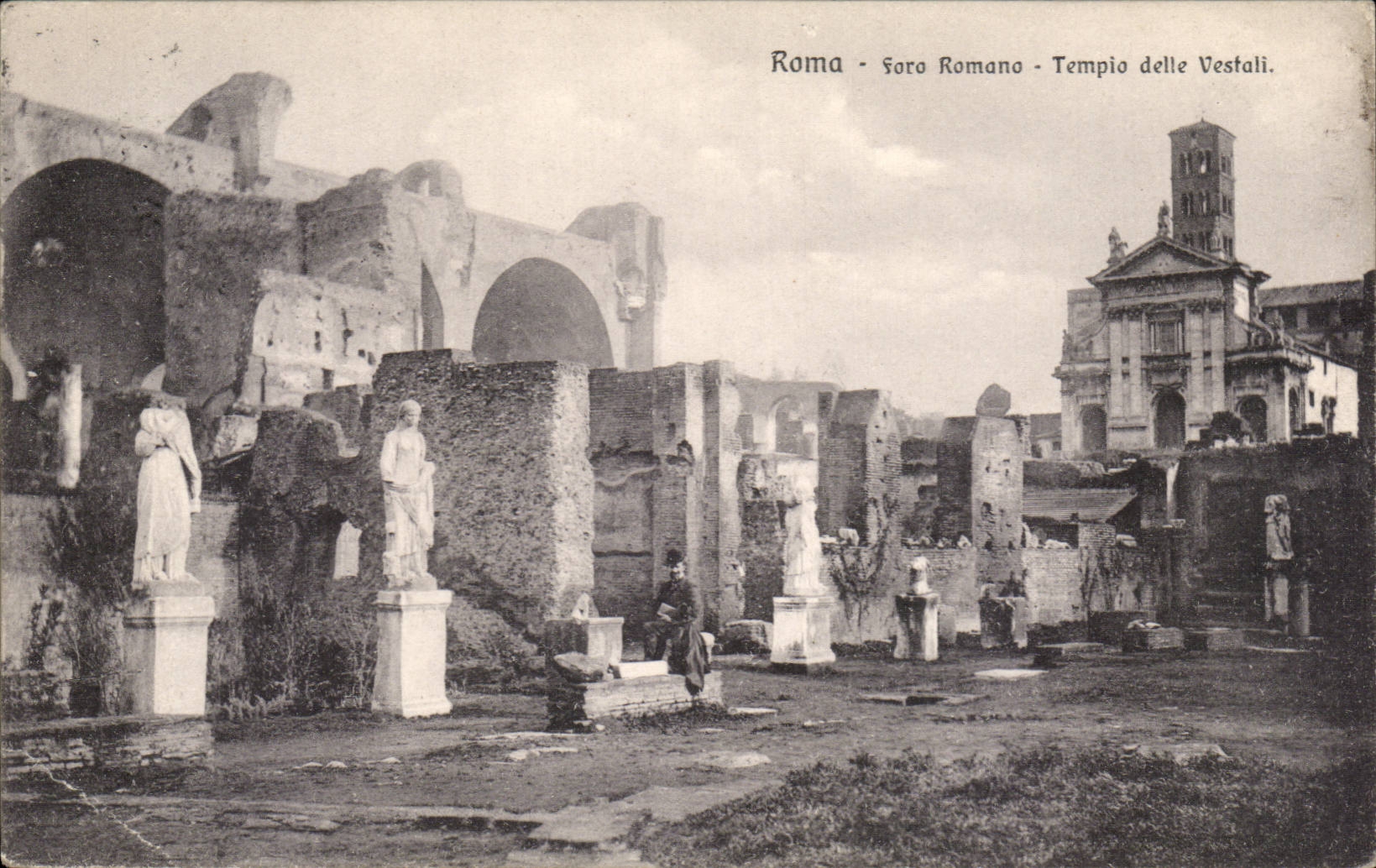 Romano Tempio Vestali CPA delle Italien-Italien Rom Foro