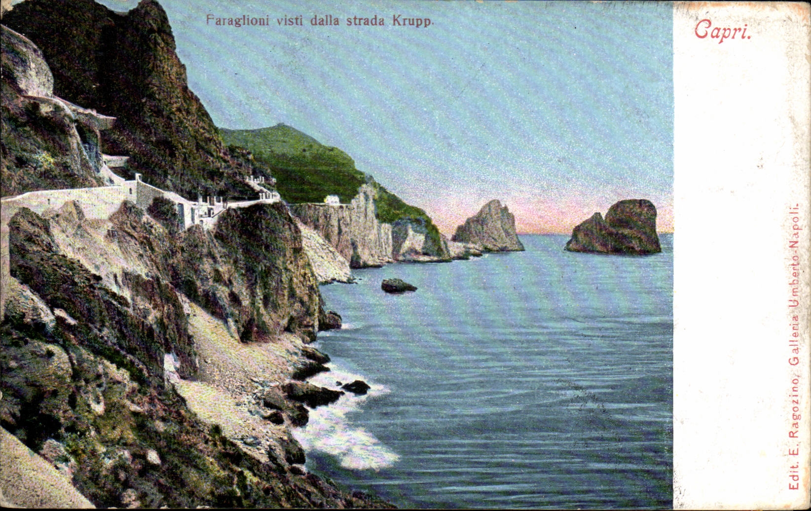 CPA Italien Italien Capri Faraglioni visti strada Krupp