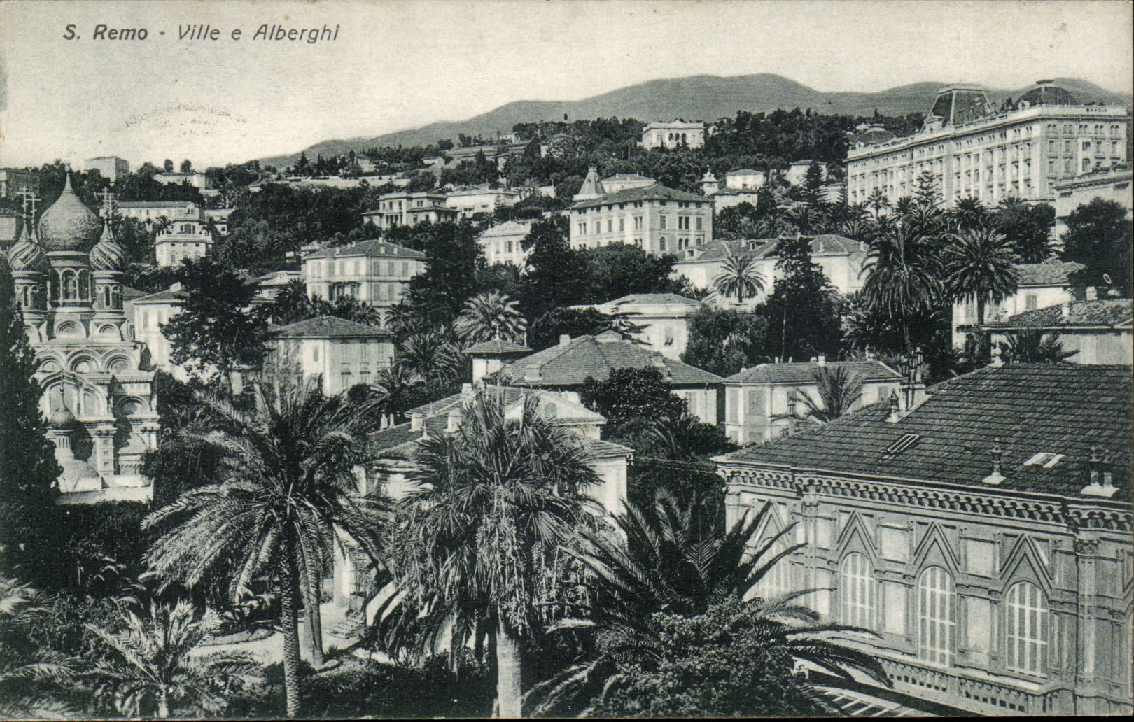 CPA Italien Italien San Remo Stadt E Alberghi