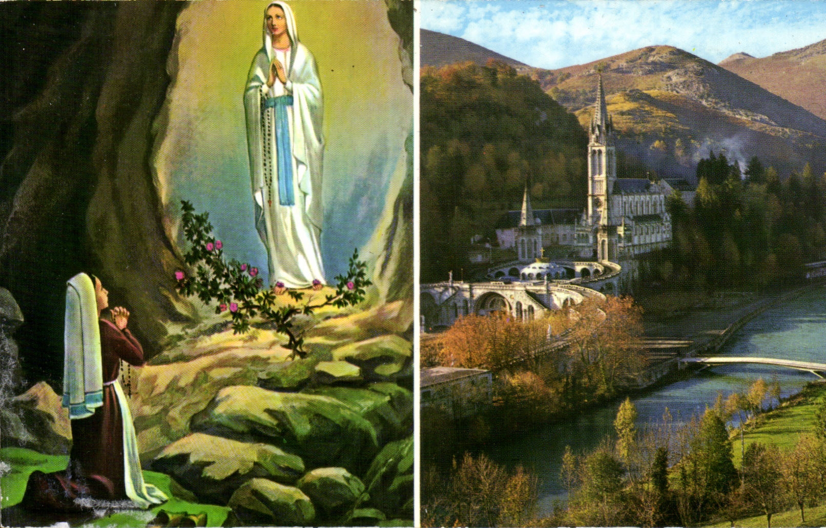 MODERN CARD Lourdes Souvenir Bernadette
