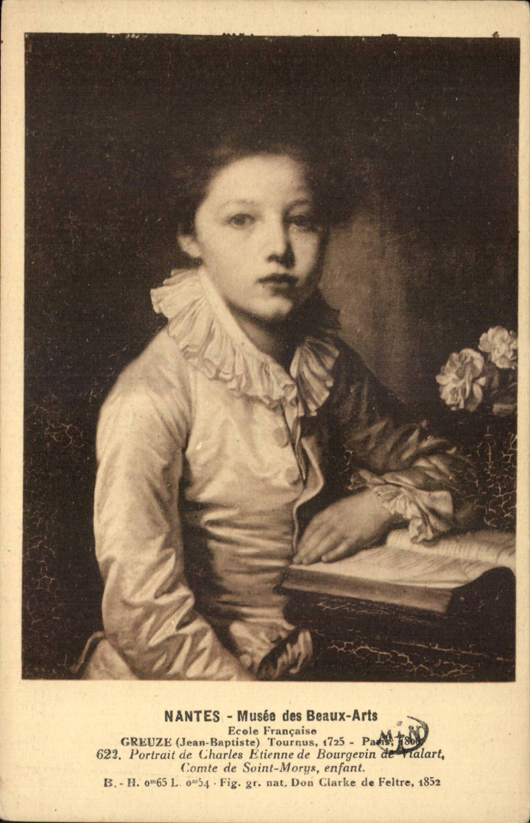 CPA Nantes Musee des Beaux Arts Greuze Portrait de Charles Etienne de Bourgevin de Vialart Comte de Saint Morys