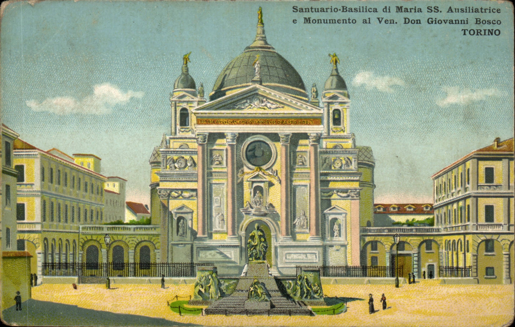 CPA Italie Italia Torino Santuario Basilica di Maria SS Ausiliatrice e Monumento a l VEn Don giovanni Bosco