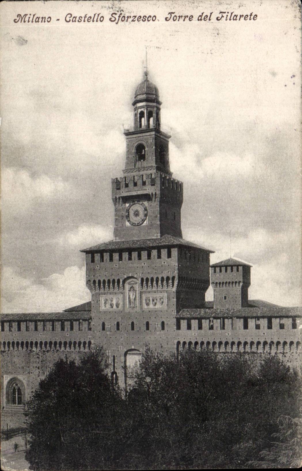 CPA Italy Italia Milano Castello Sforzesco Torre del Filarete