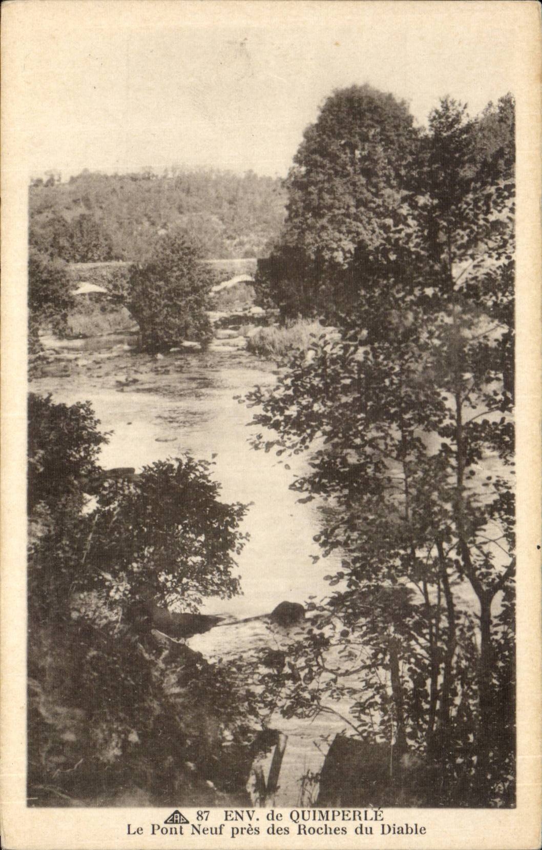 CPA Surroundings of Quimperle the new bridge close to the Rocks of the devil