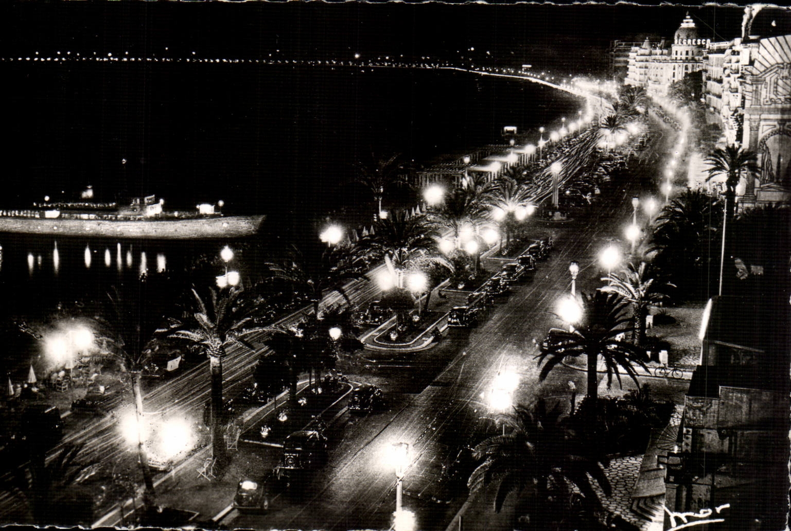 CPSM Nice the walk of English the night