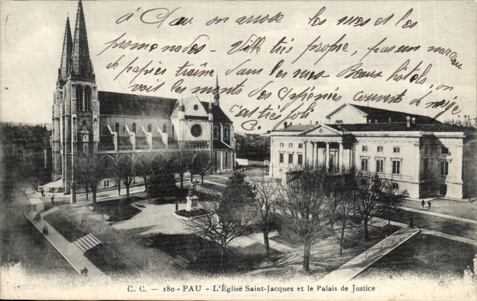 CPA Pau die Kirche Saint Jacques und Gerichte