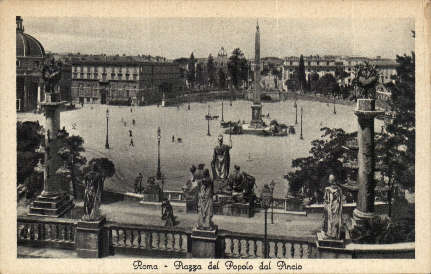 CPA Italien Italien Rom Piazza Del Popolo Dal Pincio