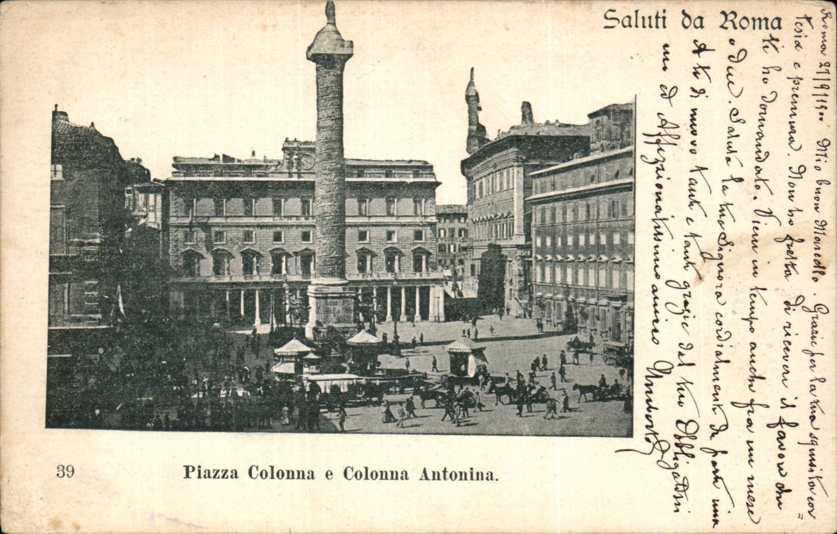 CPA Italien Italien Saluti Di Rom-Marktplatz colonna E colonna Antonina