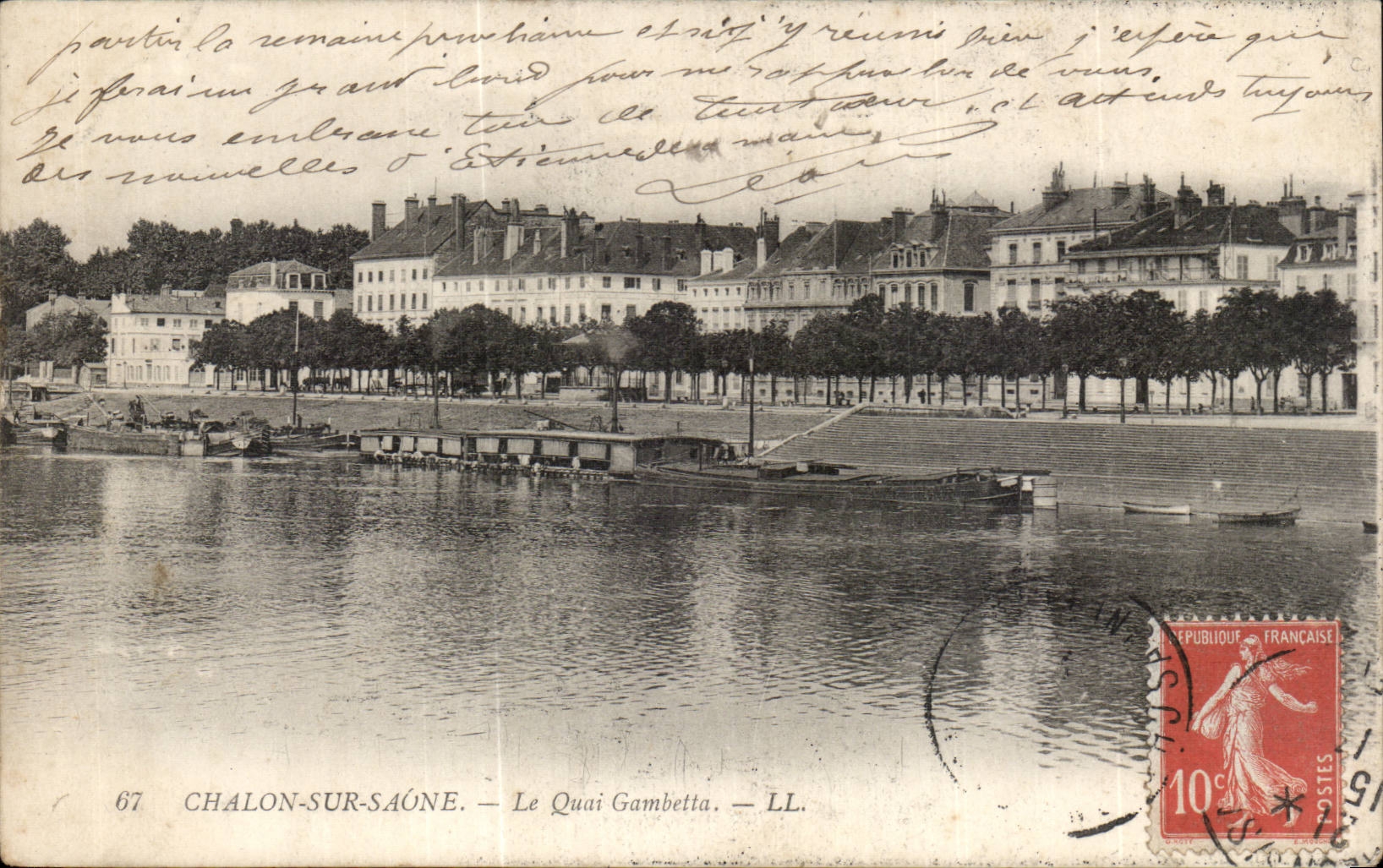 CPA Trawl-net on the Saone the Gambetta quay
